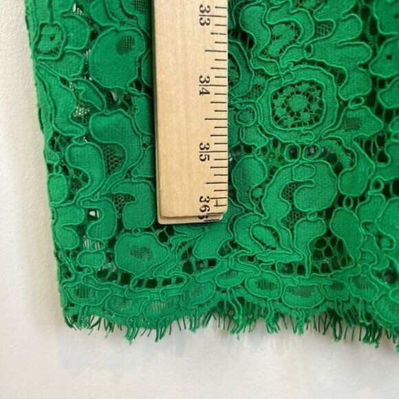 Bardot US 4 XS Emerald Green Lace Sleeveless Midi Dress Slit Bodycon Party - Picture 9 of 15